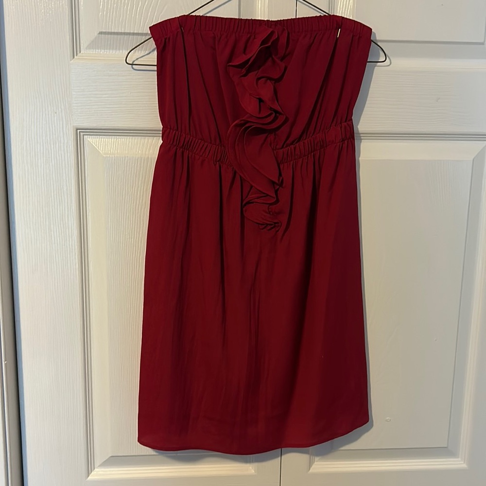 Strapless evening dress with fringe.  Lush brand evening dress.  Size medium.